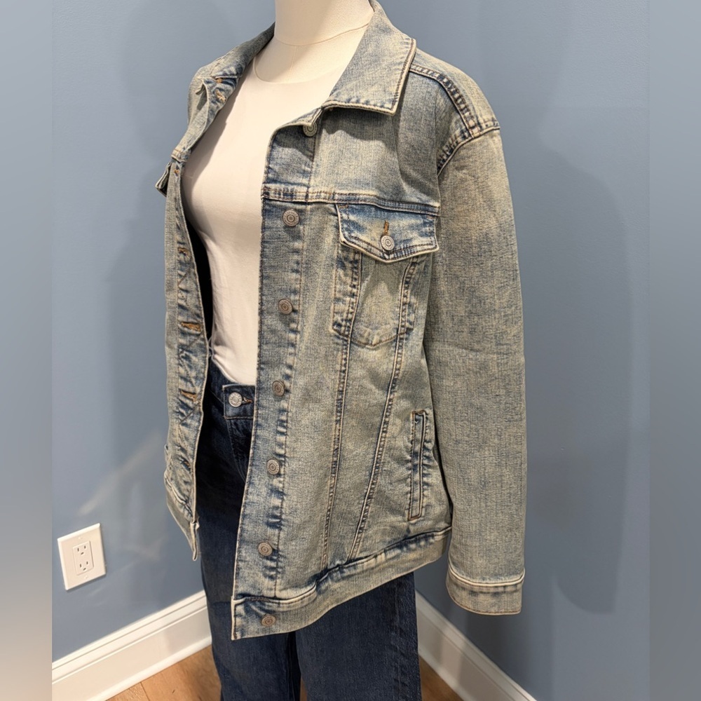 Sonoma Goods for Life Mama Denim Jacket Women Small Light Wash Embroidered - Picture 2 of 8
